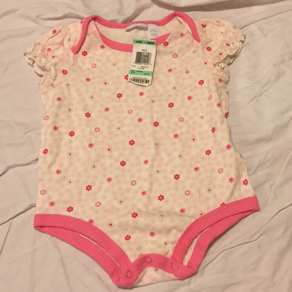 First Impressions Pink Floral Onesie 18 Mo New